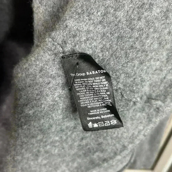 Babaton Aritzia Open Front Merino Wool Cardigan Shawl Pockets Gray Color Sz XS - Picture 3 of 7